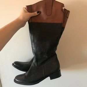 Black & Brown Sturdy Riding Boots